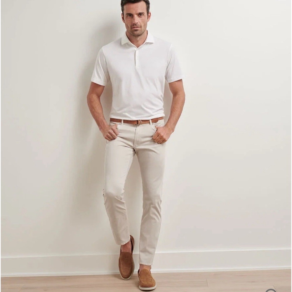 Peter Millar Crown 44X34 Crafted Wayfare 5 Pocket Pants Classic Stone $218 NEW - Picture 2 of 12